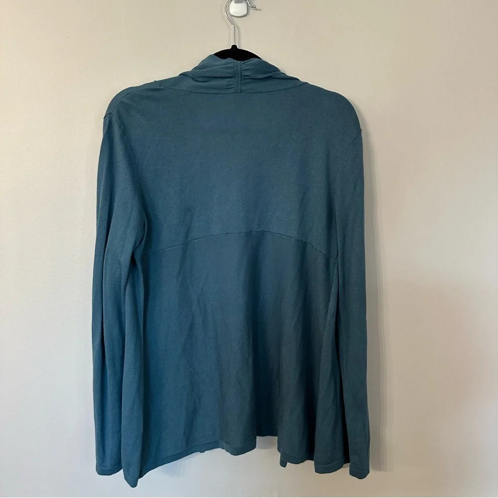 J. Jill Women’s Long Sleeve Blue Silk Blend Open Draped Front Cardigan Sz S GUC - Picture 7 of 7